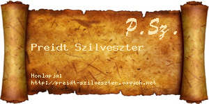 Preidt Szilveszter névjegykártya